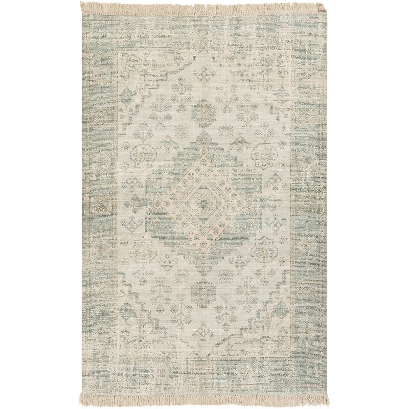soft sage green vintage rug