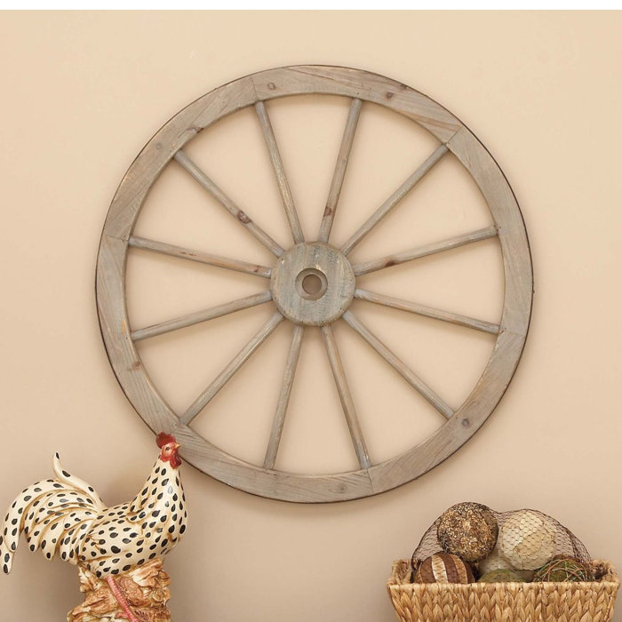 August Grove Metal Wagon Wheel Wall Decor Reviews Wayfair