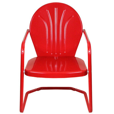 34-Inch Outdoor Retro Tulip Armchair color yellow 