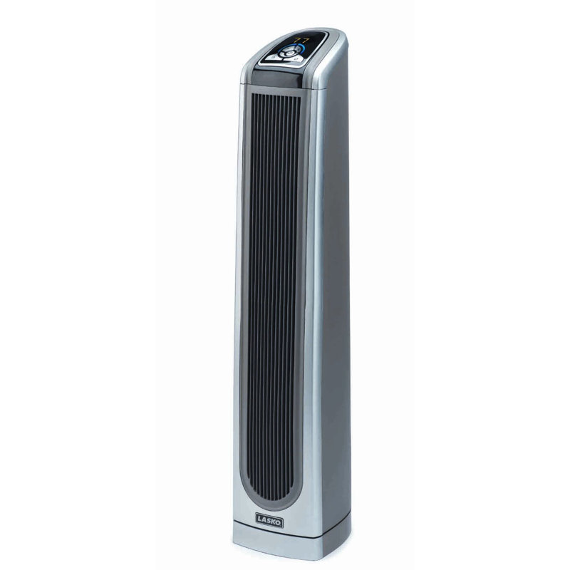 Lasko Ceramic 1,500 Watt Portable Electric Fan Tower Heater with Logic Center Remote Control ...