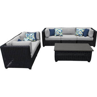 17 Stories Iliana 3 Piece Deep Seating Group With Sunbrella Cushions Wayfair