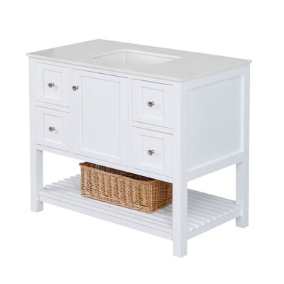 Three Posts Chertsey Open Cabinet 42 Inch Single Bathroom Vanity Chertsey Open Cabinet 42 Inch