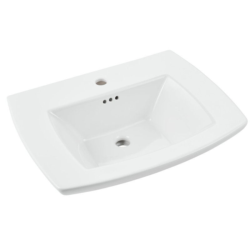 Edgemere White Ceramic Rectangular Console Bathroom Sink With Overflow Reviews Allmodern