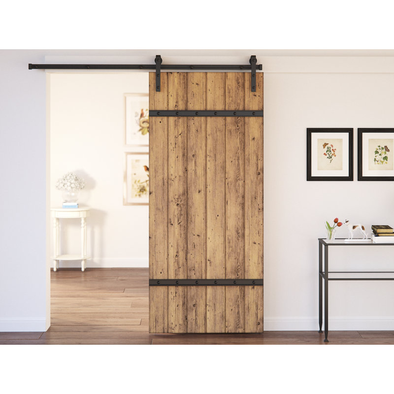 August Grove Youmans Flush Wood Finish Barn Door With Installation Hardware Kit Reviews Wayfair