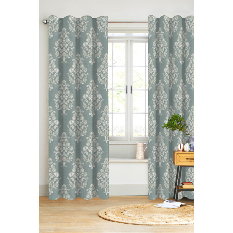 Canora Grey Shoemaker Damask Semi Sheer Curtain Panels Wayfair