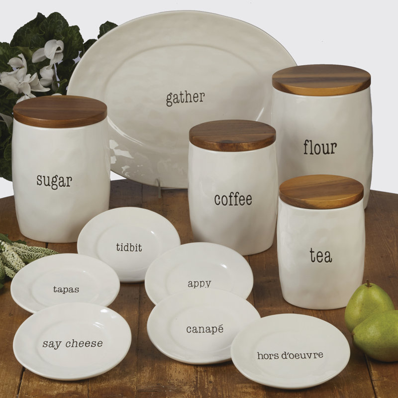 It S Just Words 4 Piece Kitchen Canister Set Reviews Joss Main