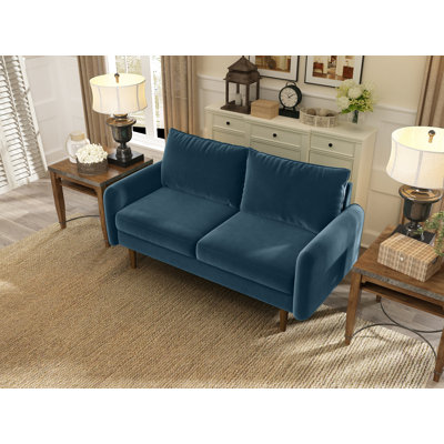 anacapa 58" velvet round arm sofa loveseat