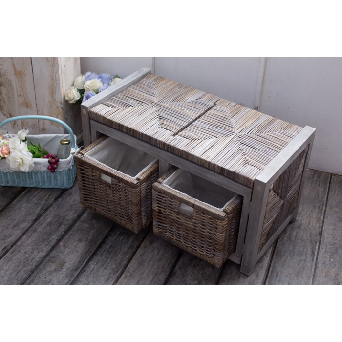 Breakwater Bay Wicker Storage Hall Bench Wayfair