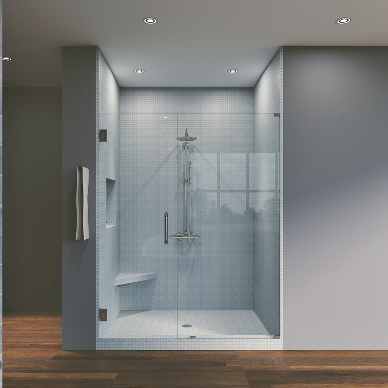Waterfall Bath Enclosures 45 75 X 80 Hinged Frameless Shower Door Wayfair