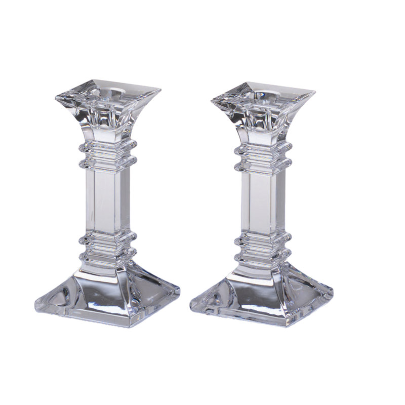 Treviso 2 Piece Crystal Tabletop Candlestick Set (Set of 2)