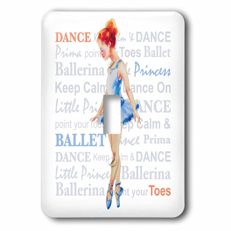 Little Ballerin With Text 1 Gang Toggle Light Switch Wall Plate
