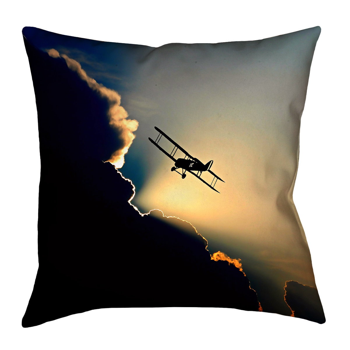 East Urban Home Plane In The Clouds Square Linen Throw Pillow Wayfair