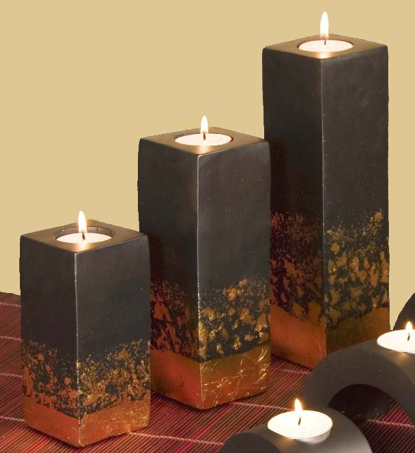 World Menagerie Rectangle Mango 3 Piece Wood Tealight Holder Set Wayfair