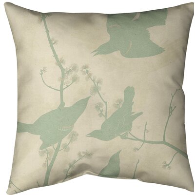 Winged Starling Throw Pillow East Urban Home Color: Yellow/Green, Size: 20