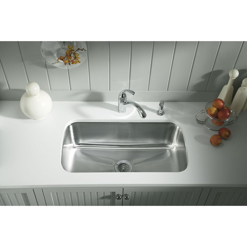 Sterling By Kohler Carthage 31 88 L X 18 06 W Single Kitchen Sink Wayfair
