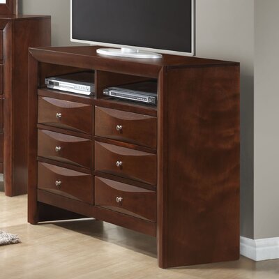 Towslee 6 Drawer Media Chest Winston Porter Color Cherry