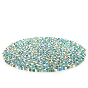 Happy as Larry Felt Ball Kids Rug