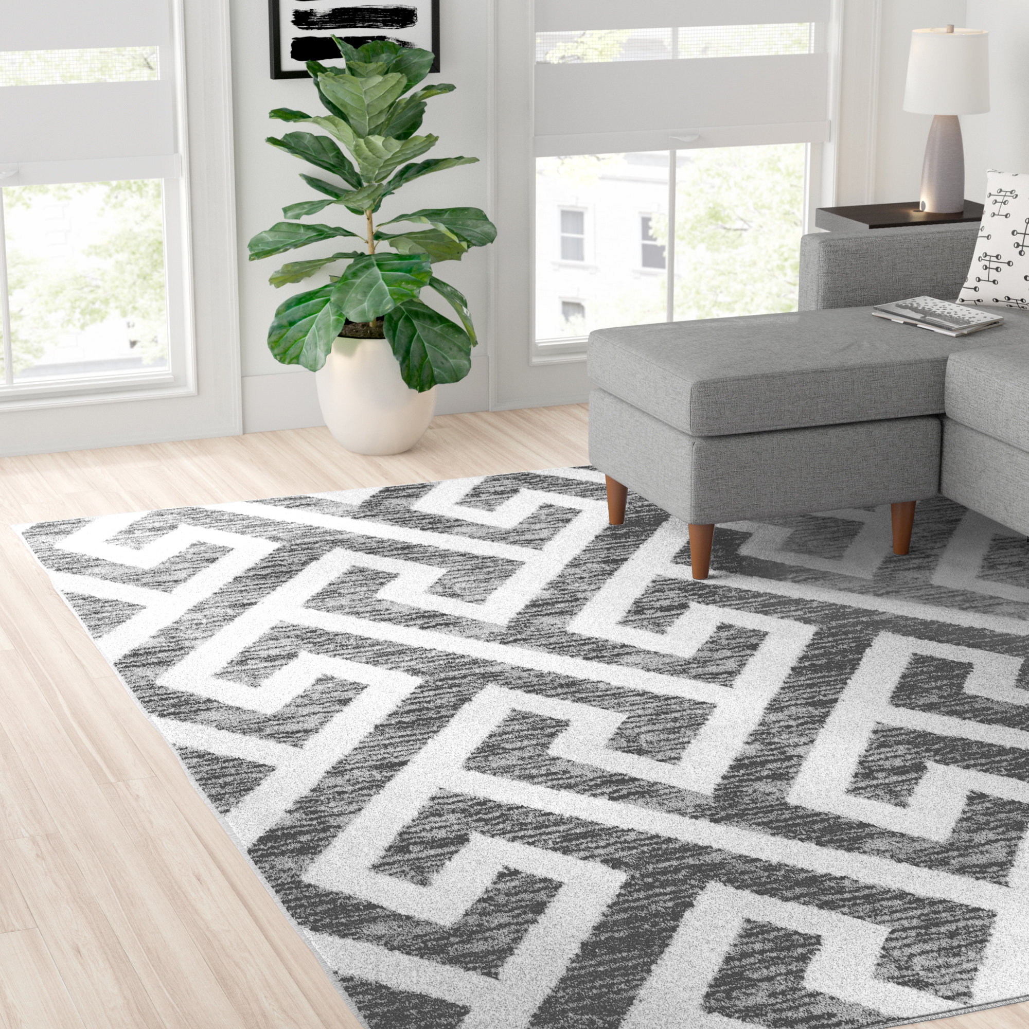 Zipcode Design Hector Cotton Gray White Area Rug Reviews Wayfair Hector Cotton Gray White Area Rug