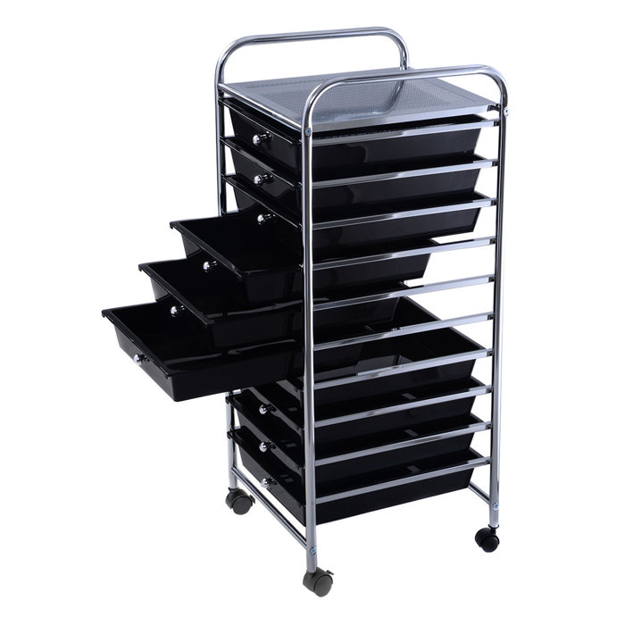 Rebrilliant Costway 10 Drawer Rolling Storage Cart Scrapbook Paper