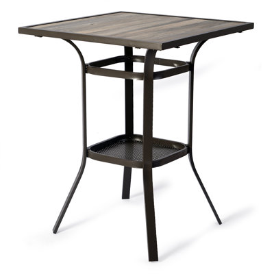 (incomplete) Housel Isabella 28in Patio Bar Height Table - Outdoor Steel Square High Top Bistro Table