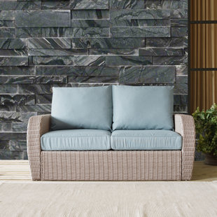 Boomer Wicker Loveseat with Cushion by