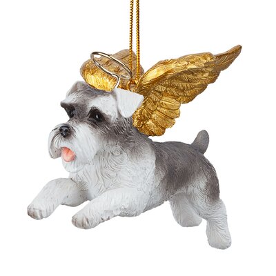 Design Toscano Mini Schnauzer Dog Angel Hanging Figurine