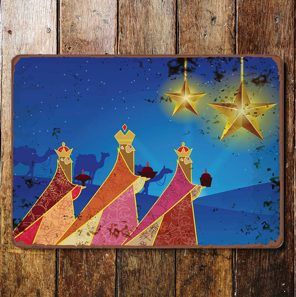The Seasonal Aisle 3 Wise Men Kings Nativity Star Christmas Metal