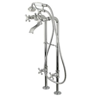 Brushed Nickel Clawfoot Bathtub Faucet+All Metal Hand Held Shower 89602A-nickel