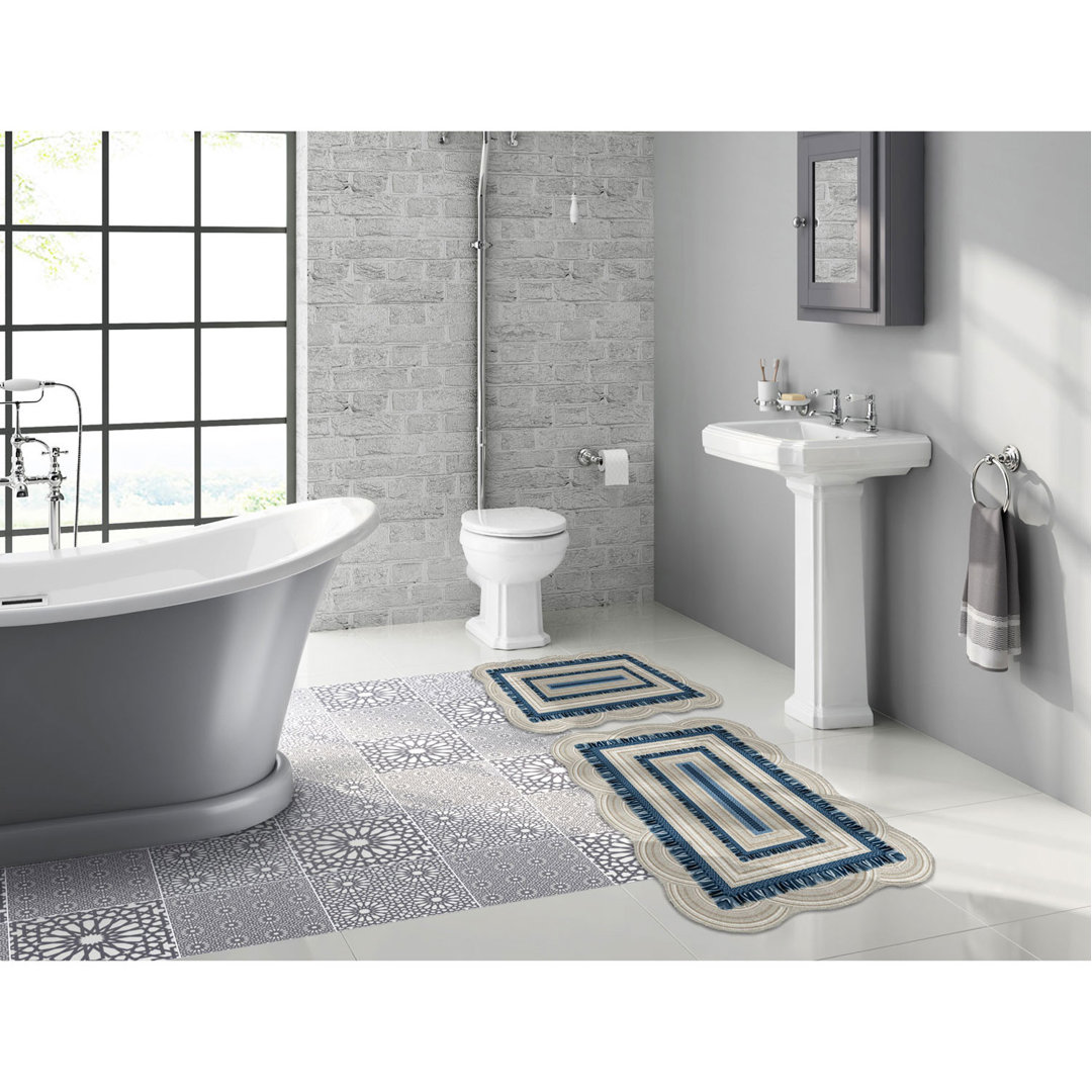 BohoLiving 2-tlg. Badematten-Set Meza