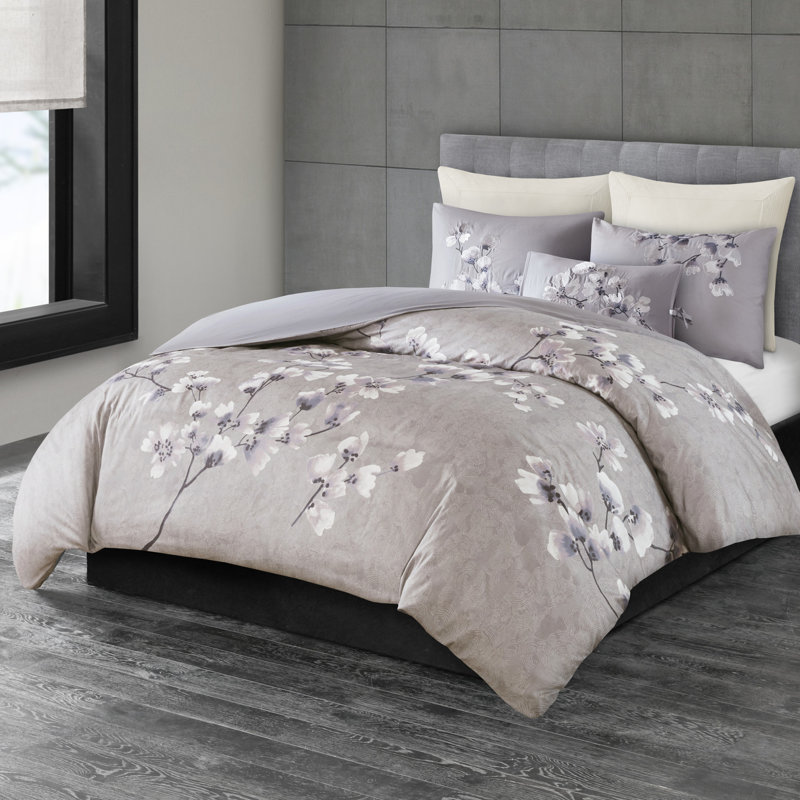 Luxury Beautiful Adrianna Duvet Cover Quilt Cover Bedding Sets Grey White Oyster