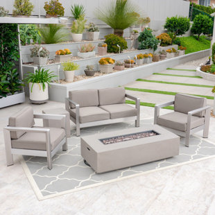 Go to store & view more images Borja Outdoor 4 Piece Sofa Seating Group with Cushions by Orren Ellis