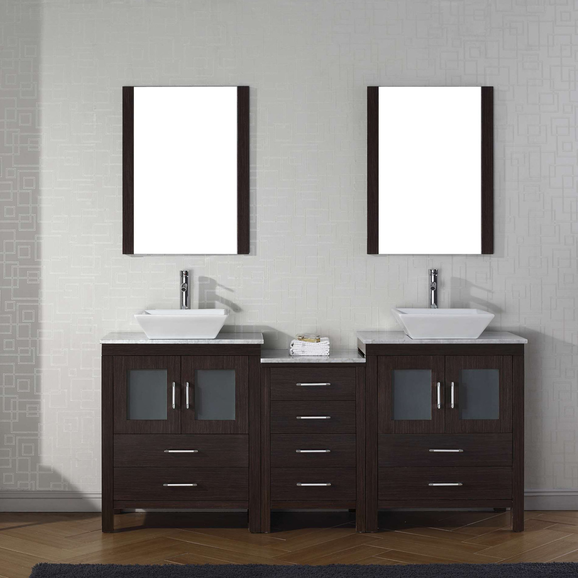 Mercury Row Cartagena 67 Double Bathroom Vanity Set With White Mercury Row Cartagena 67 Double Bathroom Vanity Set With White Marble Top And Mirror Reviews Wayfair
