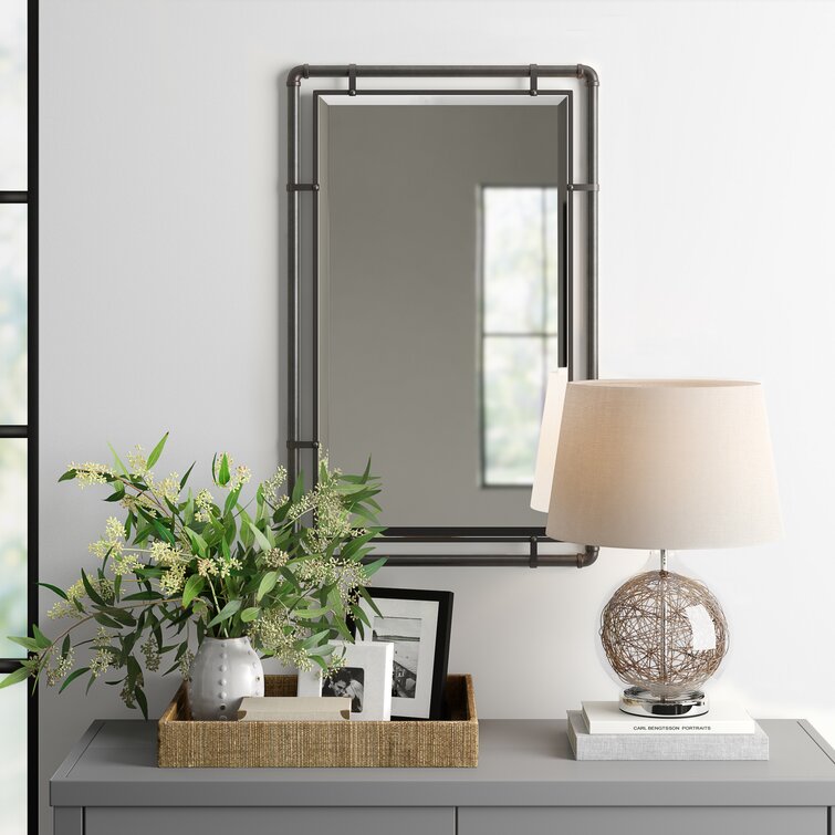 rectangle metal wall mirror