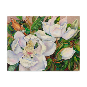 Trademark Art Magnolia Tree Acrylic Painting Print On Wrapped