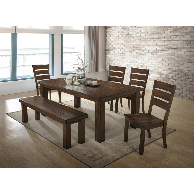 Loon Peak Morefield 6 Piece Dining Table Set Wayfair Ca Morefield 6 Piece Dining Table Set