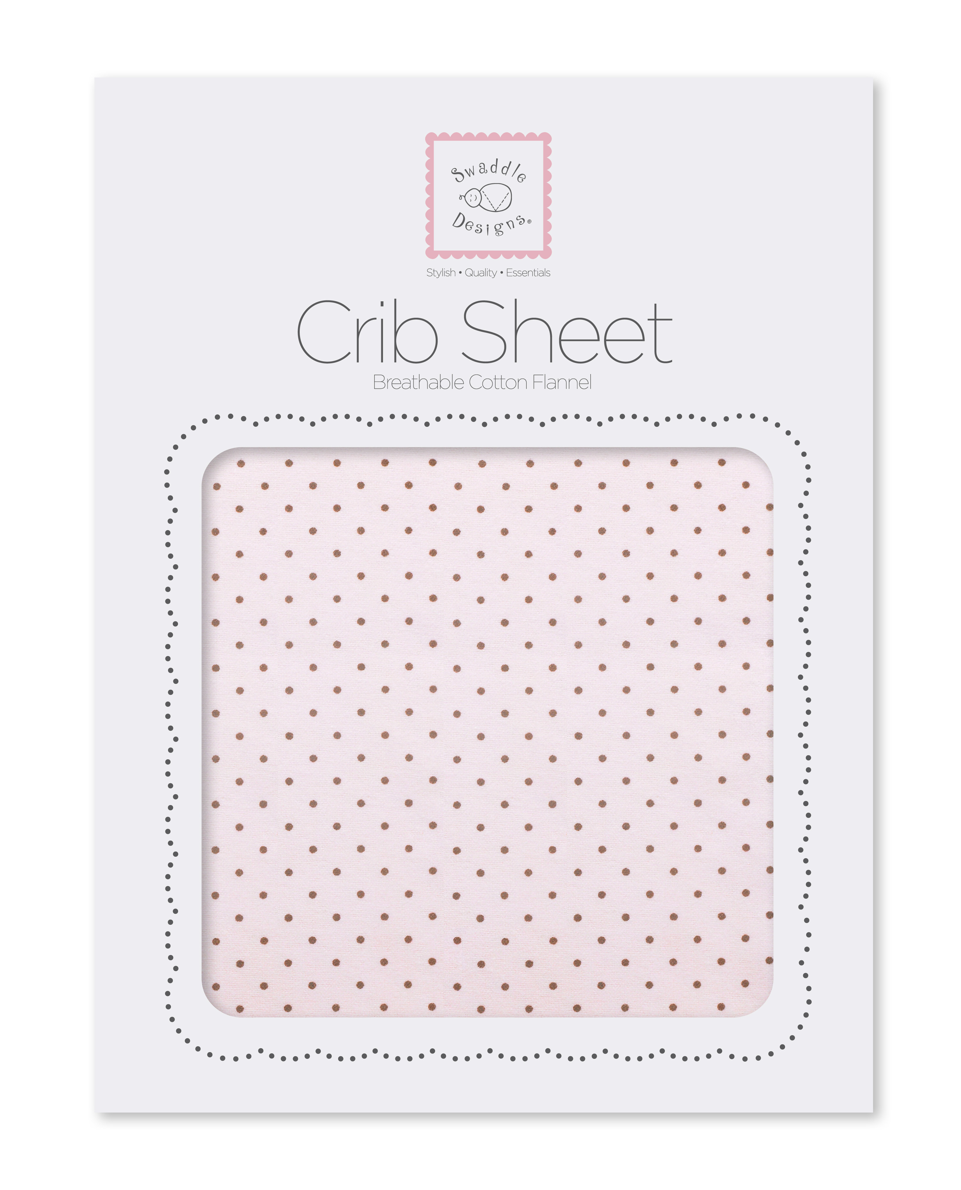 pink polka dot crib sheet