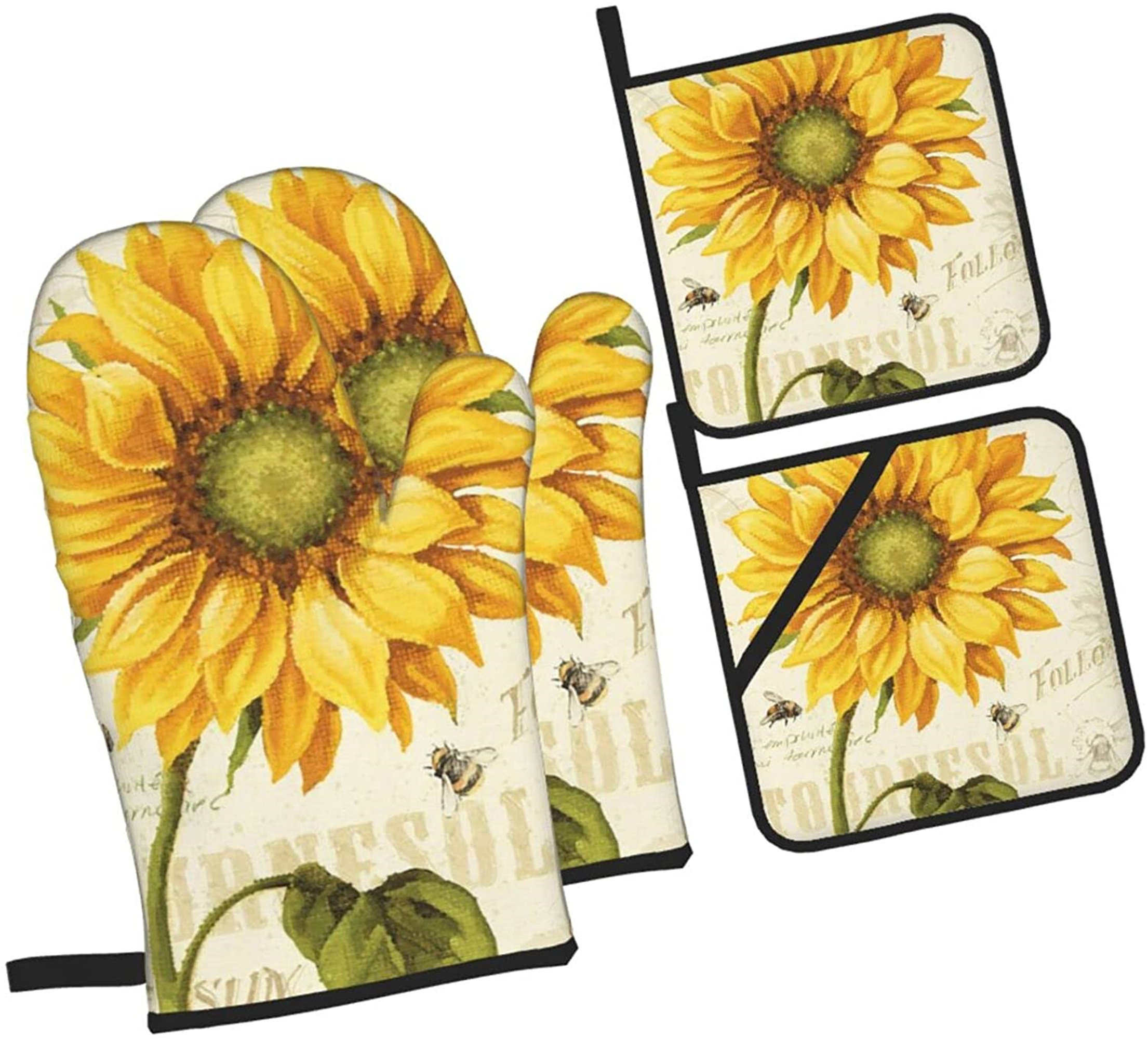 sunflower oven mitts