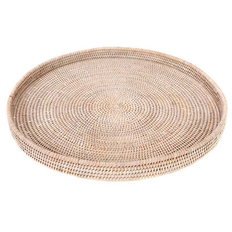 rattan serving tray