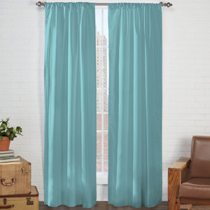 Saundra Solid Room Darkening Rod Pocket Curtain Panels (Set of 2)