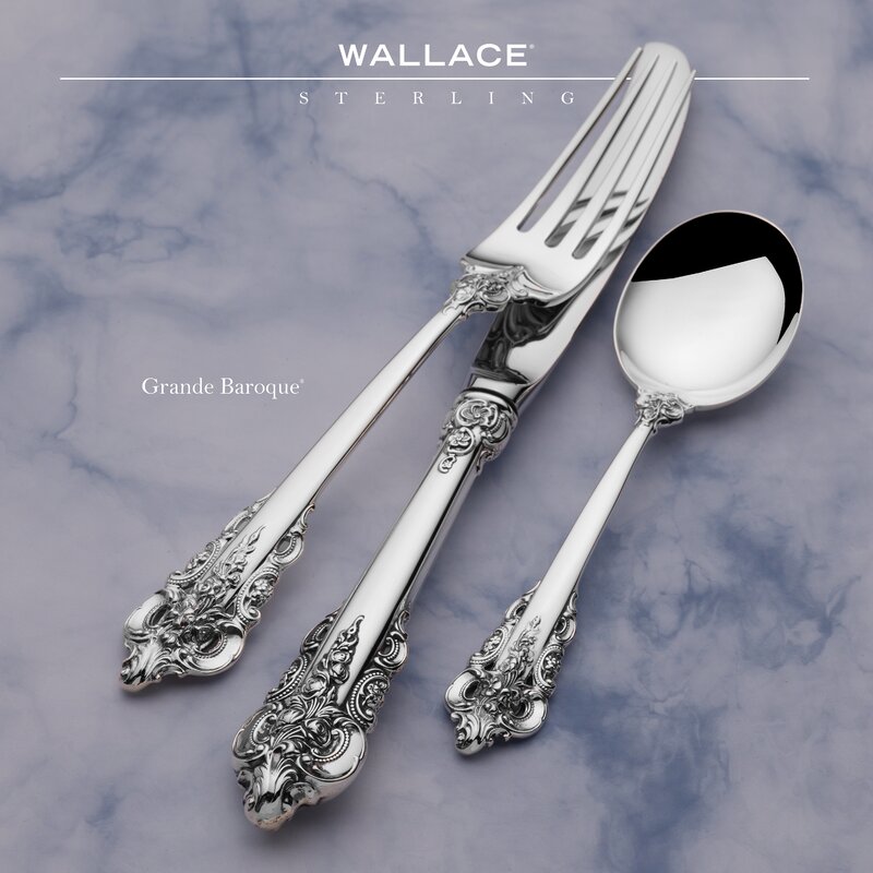 Clean Full Wallace Serving Mini Hostess Set Grand Grande Baroque Sterling Silver Silver Sterling Silver 925