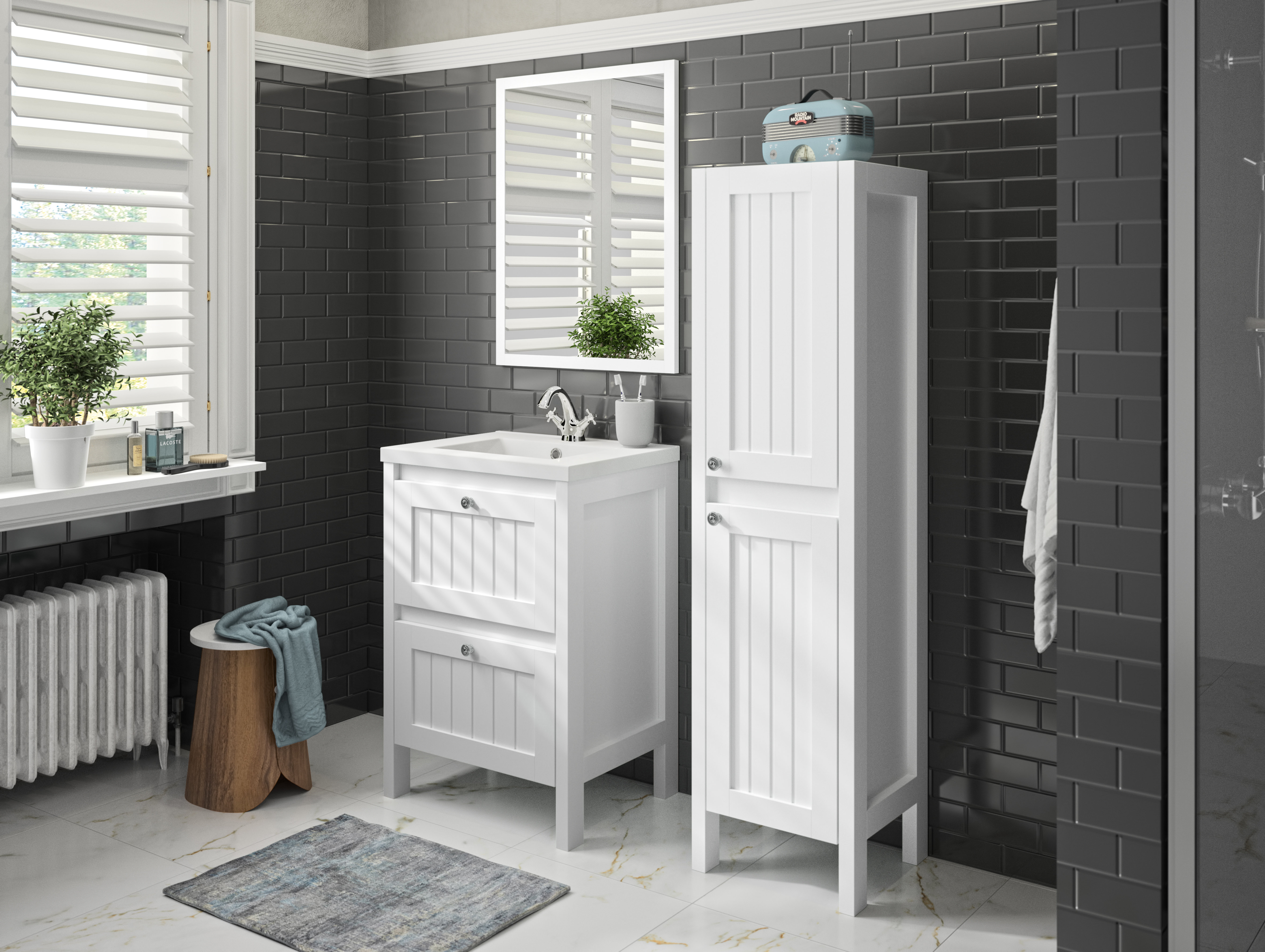 August Grove Phaedra 595 Mm Bathroom Furniture Suite With Mirror Phaedra 595 Mm Bathroom Furniture