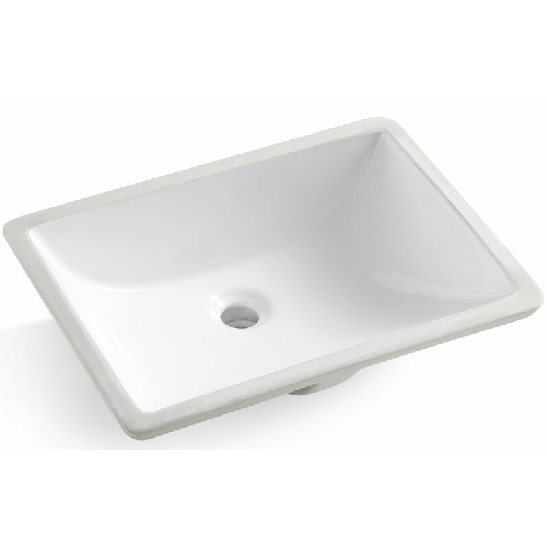 Kraus Elavo Small Rectangular Ceramic Undermount Bathroom Sink In