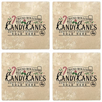 The Holiday Aisle All I Want For Christmas Is Brew Absorbent Stone Holiday Christmas Drink Coasters Wayfair