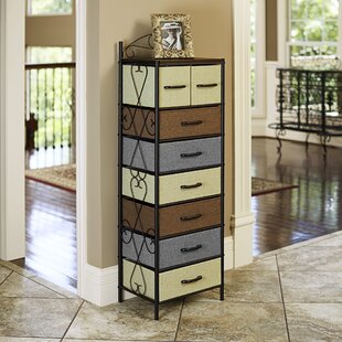 4-Tier Organizer Tower Unit for Bedroom/Closets/Hallway/Entryway/Laundry Room Rustic Brown Removable Fabric Bins Wooden Top Sturdy Steel Frame Kamiler 4-Drawer Narrow Dresser Storage Vertical