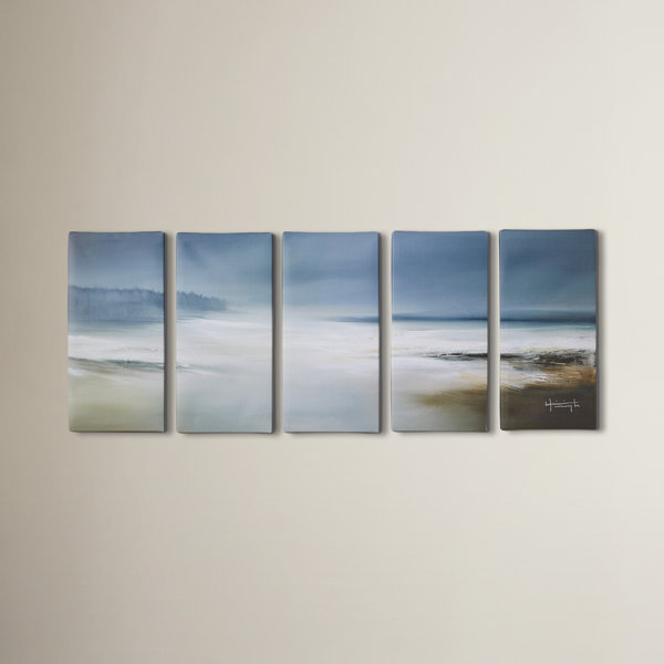 Beachcrest Home Calm Waters And Cloudy Sky Beach Scene 5 Piece