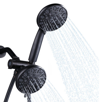 Dual Chrome Handheld Shower Head 48 Functions High Pressure Shower Head With 3 Way Water Diverter