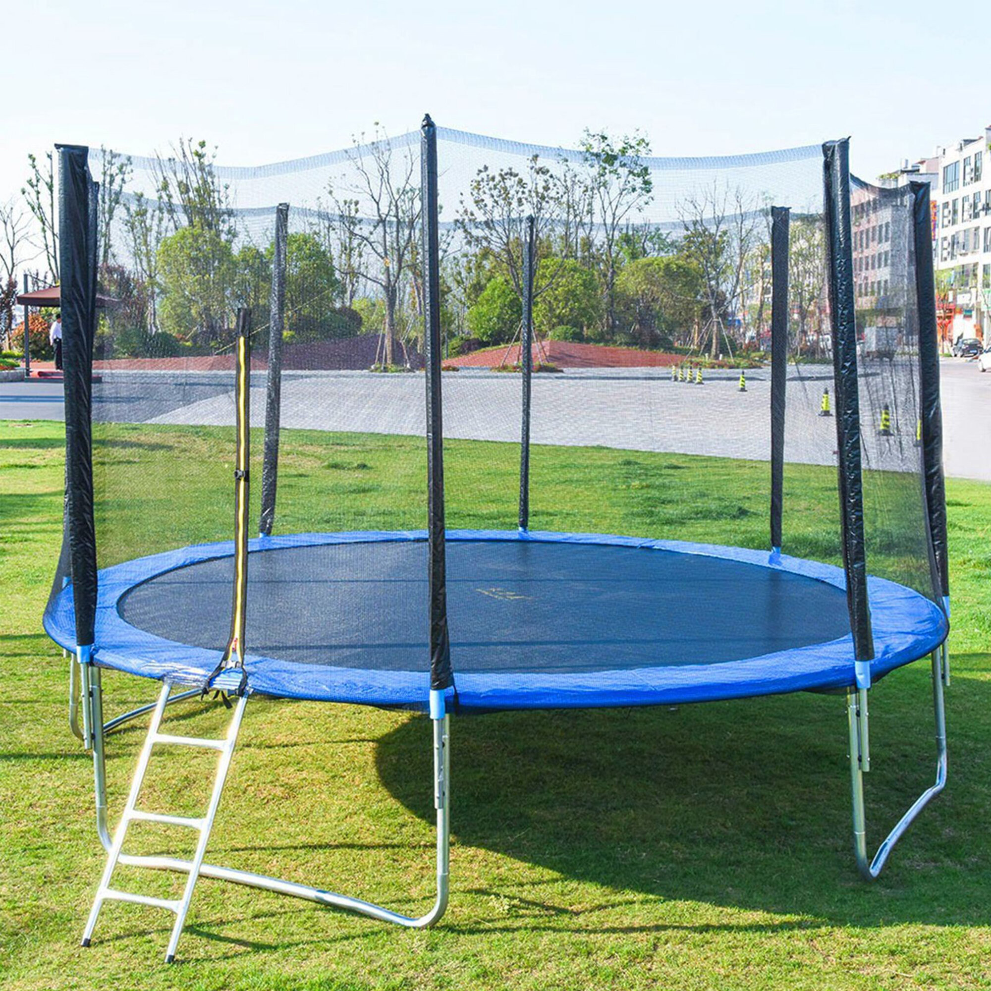 12 FT Kids Trampoline With Enclosure Net Jumping Mat And Spring Cover Padding US 