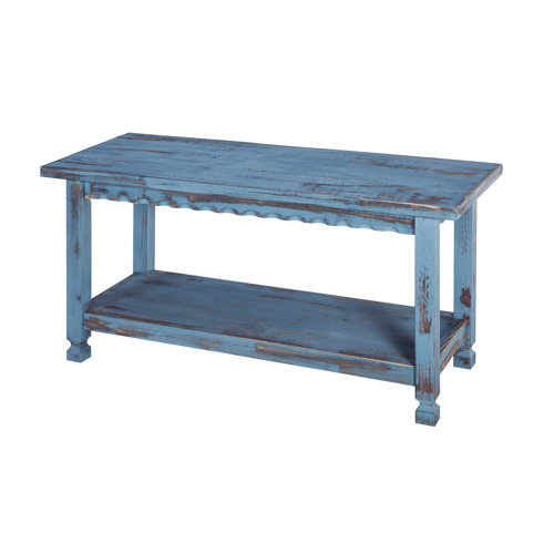 Mangum Wood Storage Bench House of Hampton Colour: Blue