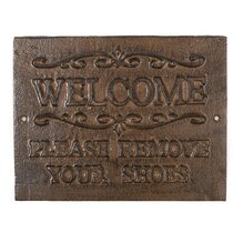 Canesert Welcome.Please Remove Your Shoes Metal Sign,Vintage Take Off Shoes Sign for Entryway Doorway Home Park Entrance 8 x 12 Inch 