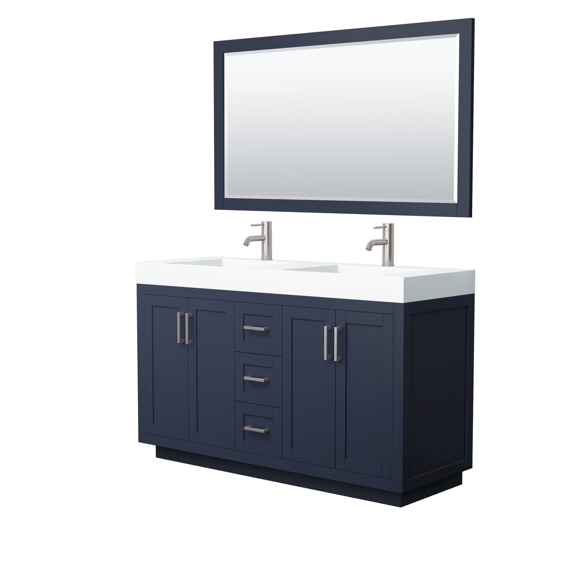 Wyndham Collection Miranda 60 Inch Double Bathroom Vanity In Dark Gray